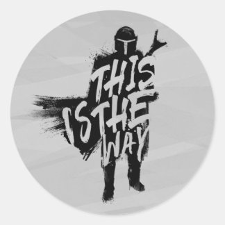 The Mandalorian | This Is The Way Ink Silhouette Classic Round Sticker