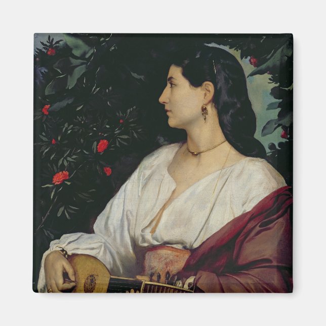 The Mandolin Player, 1865 Magnet (Front)