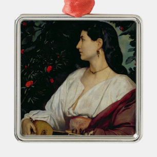 The Mandolin Player, 1865 Metal Ornament