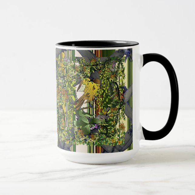 The Mangrove Cuckoo/Trellis/Stripes Mug (Right)