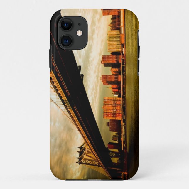 The Manhattan bridge view from Brooklyn side (NYC) Case-Mate iPhone Case (Back)