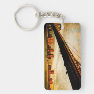 The Manhattan bridge view from Brooklyn side (NYC) Keychain