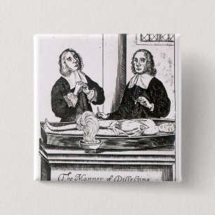 The Manner of Dissecting the Pestilential Body 2 Inch Square Button