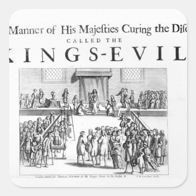 The Manner of his Majesty Curing the Disease Square Sticker (Front)