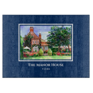The Manor House York England Country Garden Cutting Board