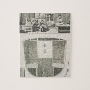 The manufacture of a sedan chair in a coachbuilder jigsaw puzzle