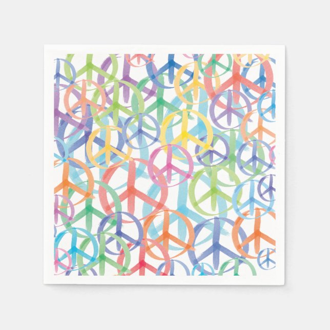 The Many Colours of Peace Signs Napkin (Front)