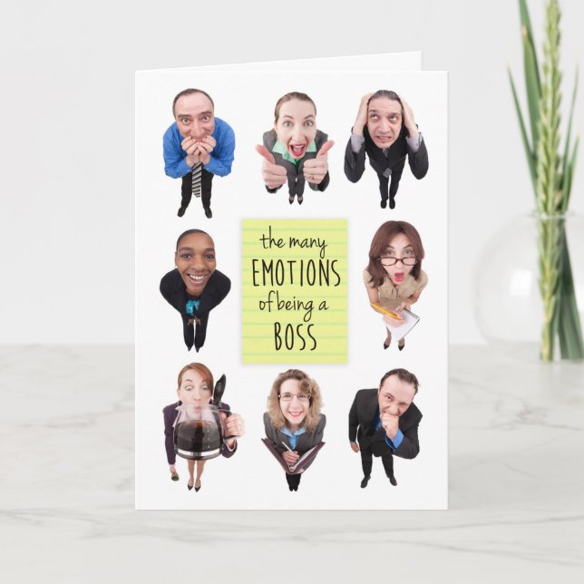 The Many Emotions of Being a Boss for Boss's Day Holiday Card (Front)