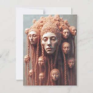 The Many Faces Within Postcard