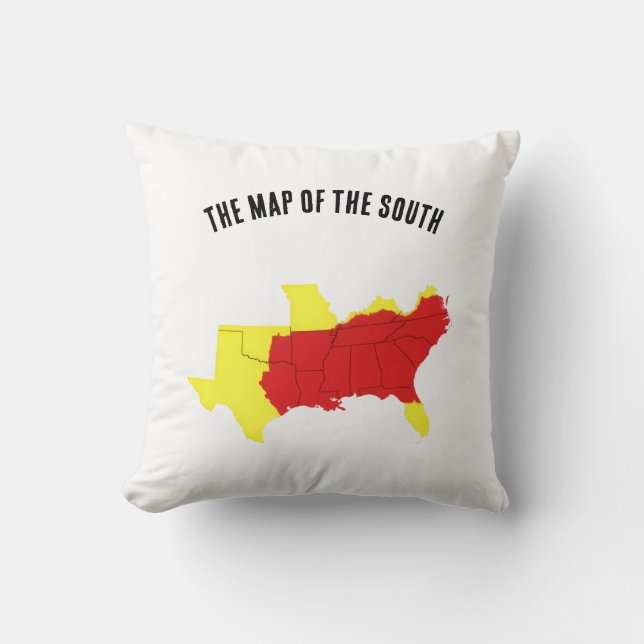 The Map of the South Throw Pillow (Front)