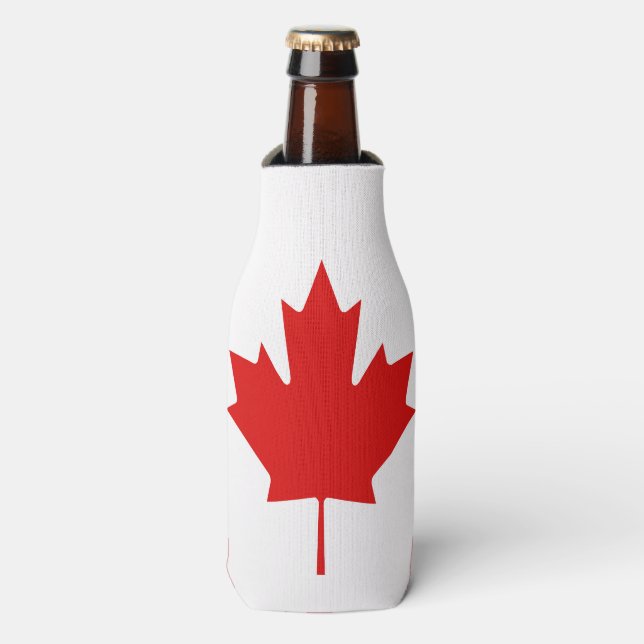 The Maple Leaf flag of Canada Bottle Cooler (Bottle Front)