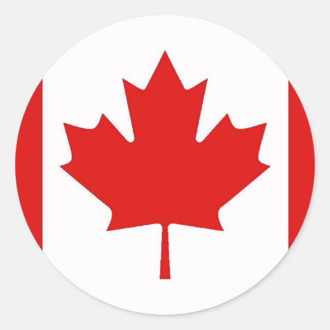 The Maple Leaf flag of Canada Classic Round Sticker (Front)