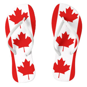 The Maple Leaf flag of Canada Flip Flops