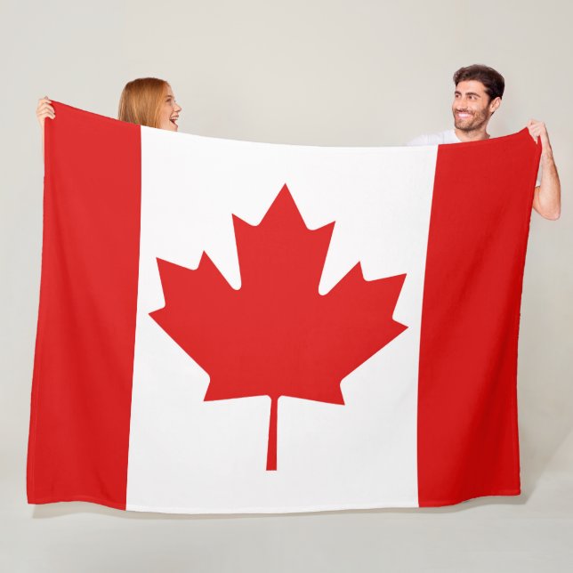 The Maple Leaf flag of Canada large Fleece Blanket (In Situ)
