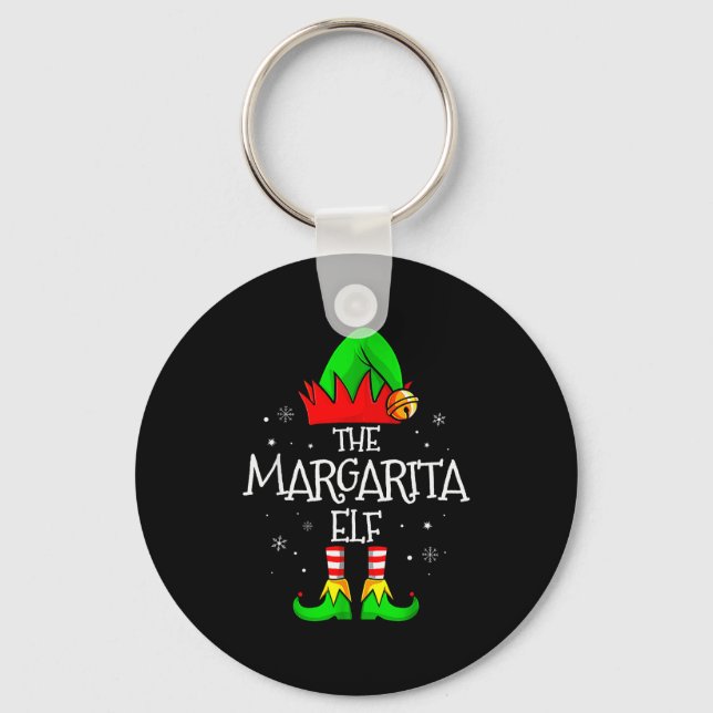 The Margarita Elf Matching Family Christmas Mens W Keychain (Front)