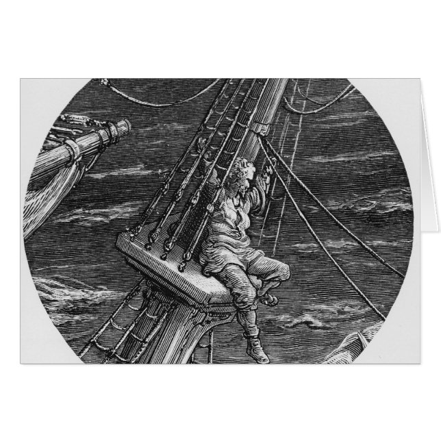 The Mariner aloft in the poop of the ship