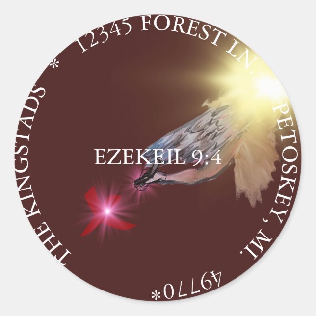 THE MARK SCRIPTURE CLASSIC ROUND STICKER (Front)