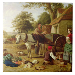 The Market Cart, 1864 (oil on canvas) Tile