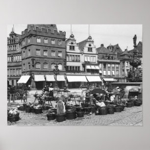 The Market Place at Trier, c.1910 Poster