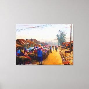 THE MARKET PLACE BY MOJISOLA A GBADAMOSI OKUBULE   CANVAS PRINT