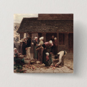 The Market Place of Ploudalmezeau 2 Inch Square Button