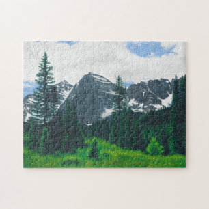 The Maroon Bells in Aspen, Colorado. Jigsaw Puzzle