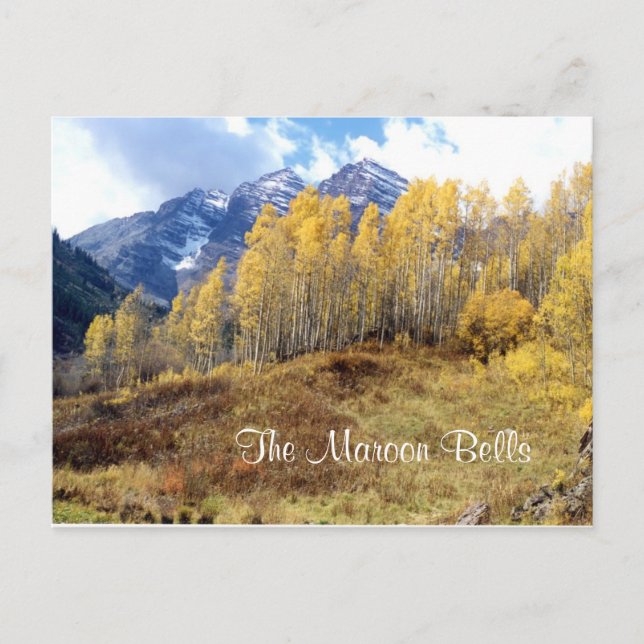 The Maroon Bells in Autumn Postcard (Front)