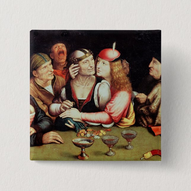 The Marriage Contract 2 Inch Square Button (Front)