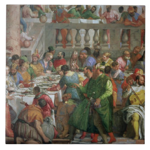 The Marriage Feast at Cana, detail of banqueting t Tile