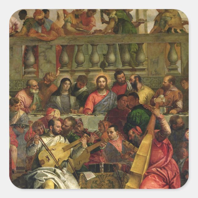 The Marriage Feast at Cana Square Sticker (Front)
