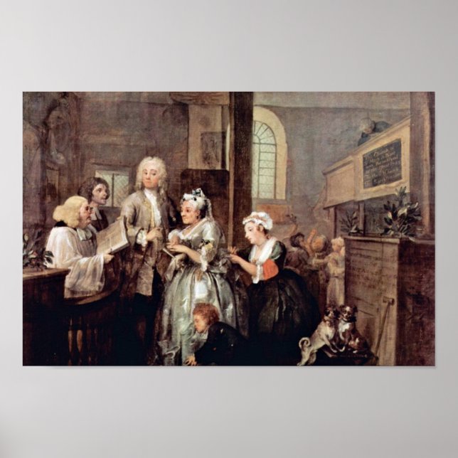 The Marriage Of A Widow " By Hogarth William Poster (Front)