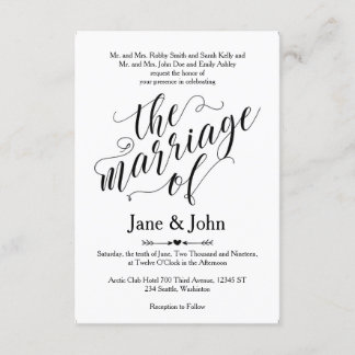 The Marriage of Basic Wedding Invitation