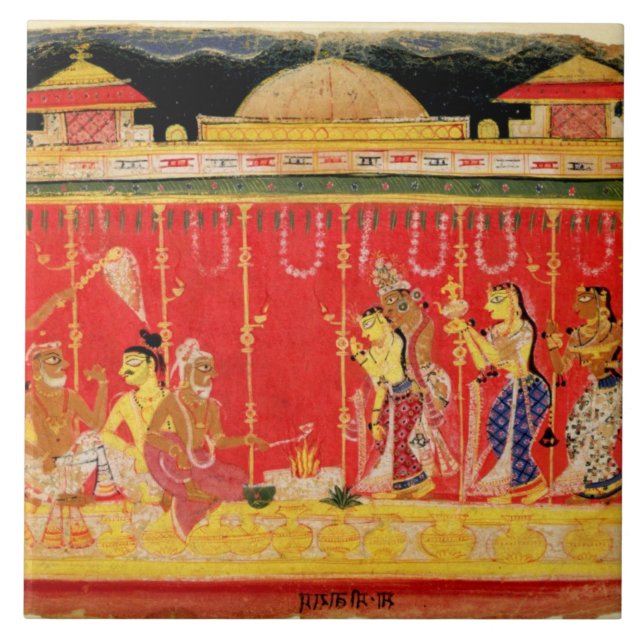 The Marriage of Krishna's Parents, from a disperse Tile (Front)