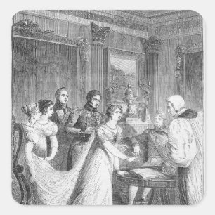 The Marriage of The Princess Charlotte of Square Sticker