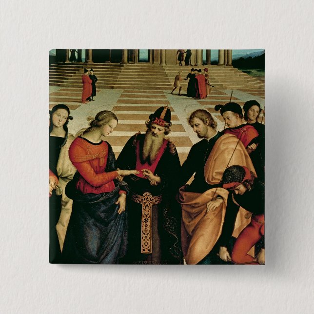 The Marriage of the Virgin, 1504 2 Inch Square Button (Front)