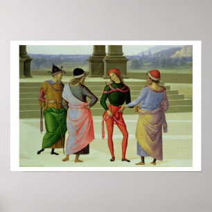 The Marriage of the Virgin, detail of four men in Poster