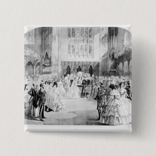 The Marriage of Victoria 2 Inch Square Button (Front)