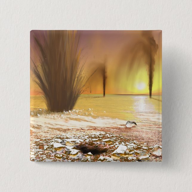 The Martian south polar ice cap 2 Inch Square Button (Front)