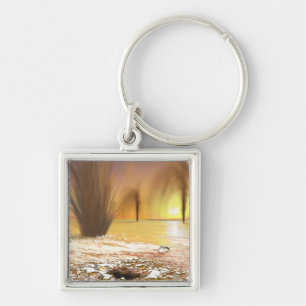 The Martian south polar ice cap Keychain