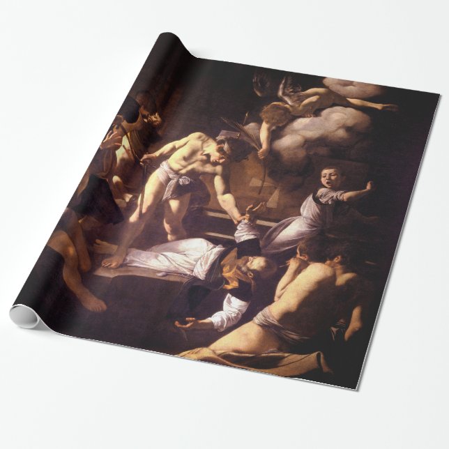 The Martyrdom of Saint Matthew by Caravaggio 1600 Wrapping Paper (Unrolled)
