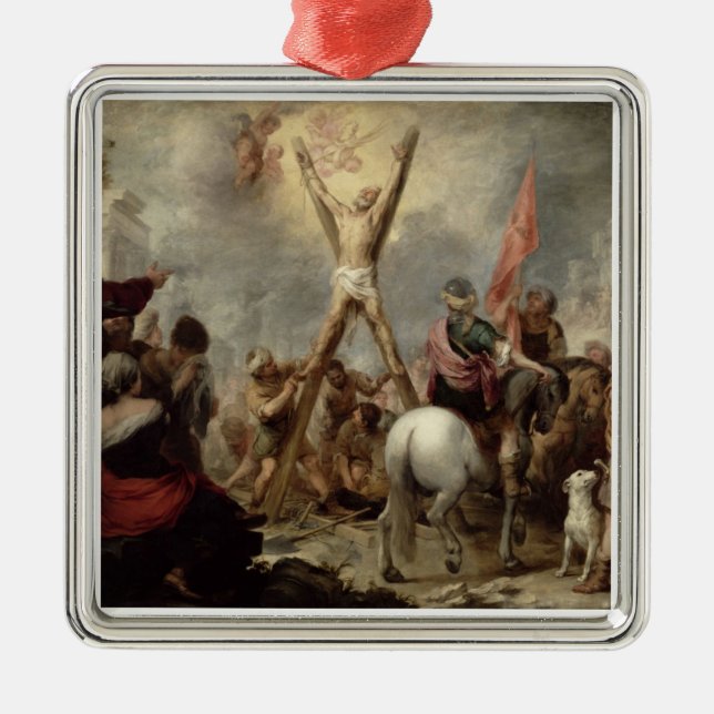 The Martyrdom of St. Andrew, 1675-82 (oil on canva Metal Ornament (Front)