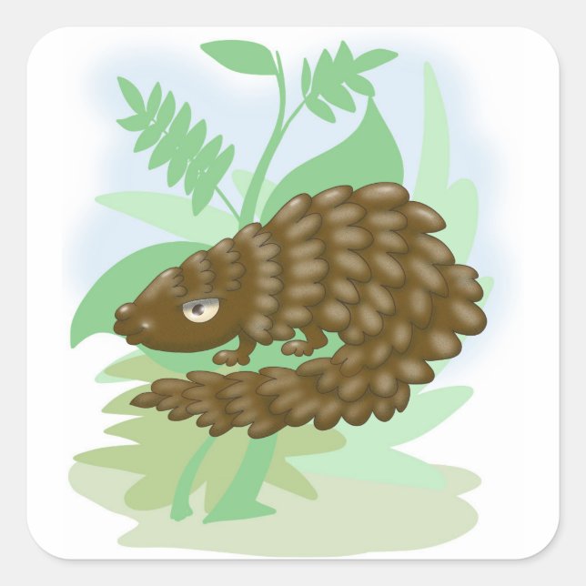 The Marvellous Little Pangolin Square Sticker (Front)
