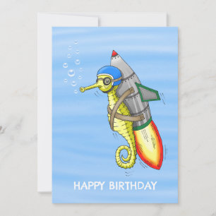 The Marvellous Yellow Rocket Seahorse Card
