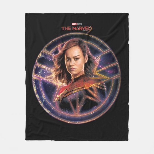 The Marvels Captain Marvel Circle Badge Fleece Blanket (Front)