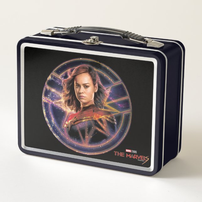 The Marvels Captain Marvel Circle Badge Metal Lunch Box (Front)