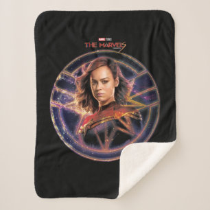 The Marvels Captain Marvel Circle Badge Sherpa Blanket