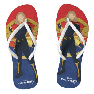 The Marvels Captain Marvel Cutout Graphic Flip Flops
