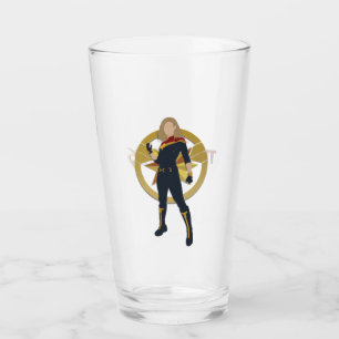 The Marvels Captain Marvel Cutout Graphic Glass