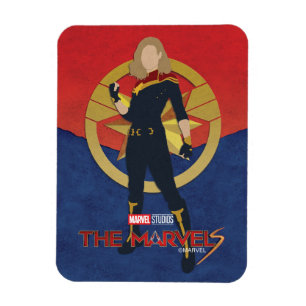 The Marvels Captain Marvel Cutout Graphic Magnet