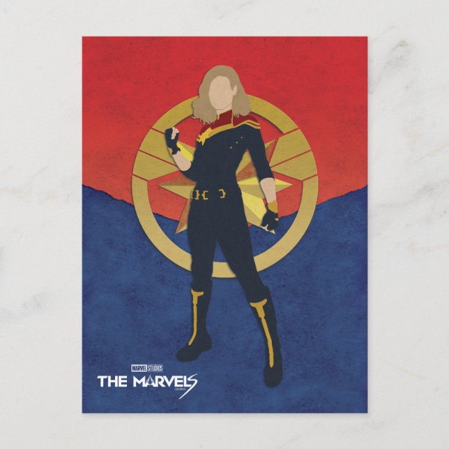 The Marvels Captain Marvel Cutout Graphic Postcard (Front)